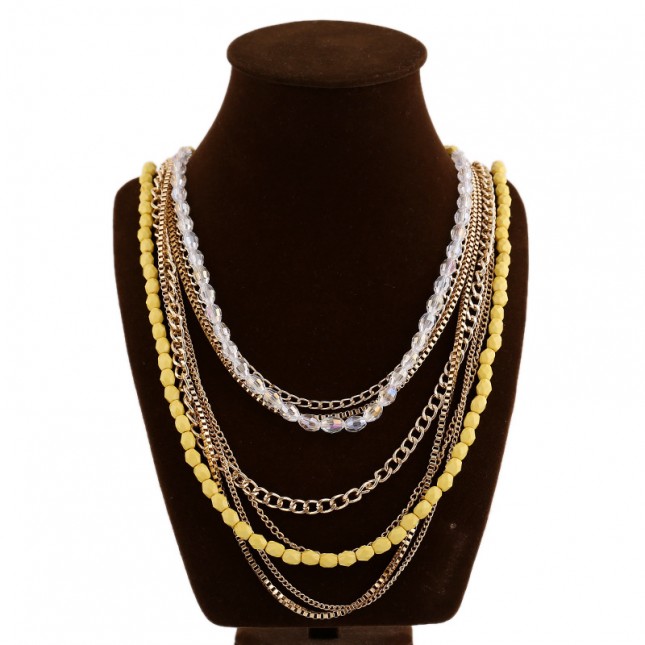 Long Chain Bead Necklace