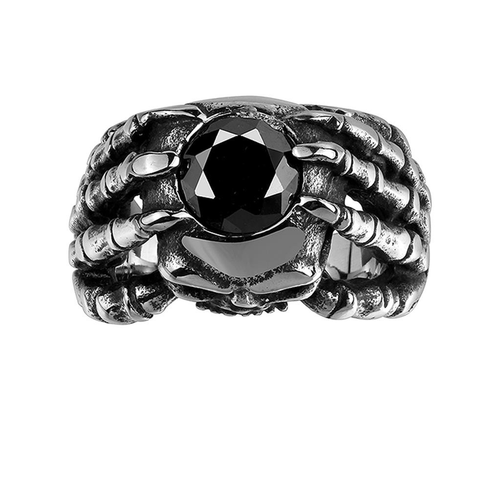 Highly Polished Black Steampunk Ring With Unique Skull Design