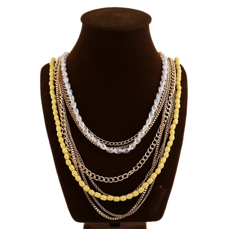 New Style Gold Chain Costume Statement Bead Jewelry Long Necklace