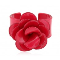 Large Red Flower Cuff Bracelet