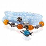 Light Blue Beads Wrap Bracelet