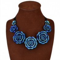 Coloful Flower Statement Necklace