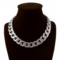 Collar Hoop Statement Silver Necklace