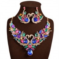 Color Crystal Necklace Earrings Set
