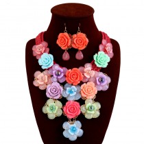 Multicolor Flower Jewelry Sets