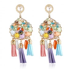 Colorful Beaded Chandelier Earrings