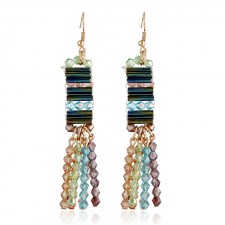Color Beads Dangle Earrings e110