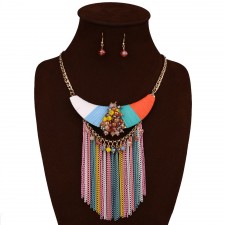 Coloful Beads Tassels Jewelry Set