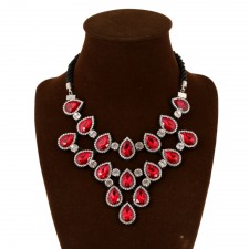 Red Gems Crystal Zircon Necklace