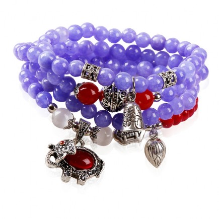 Purple Bead Statement Bracelet