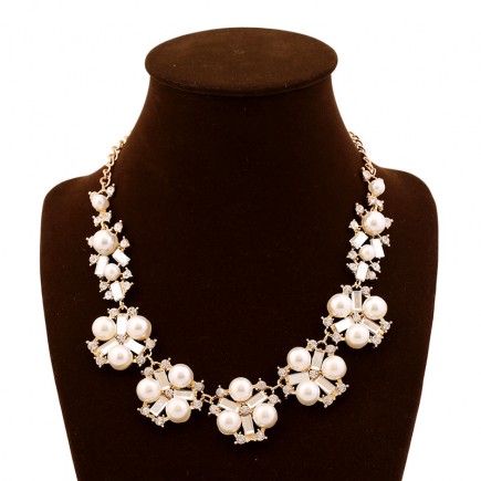 Pearl Flower Statement Necklace