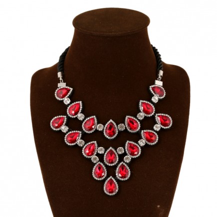 Red Gems Crystal Zircon Necklace