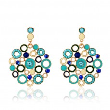 Colored Circle Statement Earrings