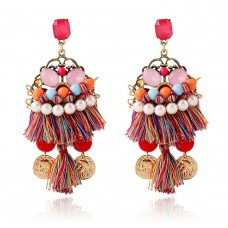 Color Tassels Chandelier Earrings
